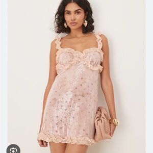 For Love And Lemons Sophia Sequin Mini Dress in Pink